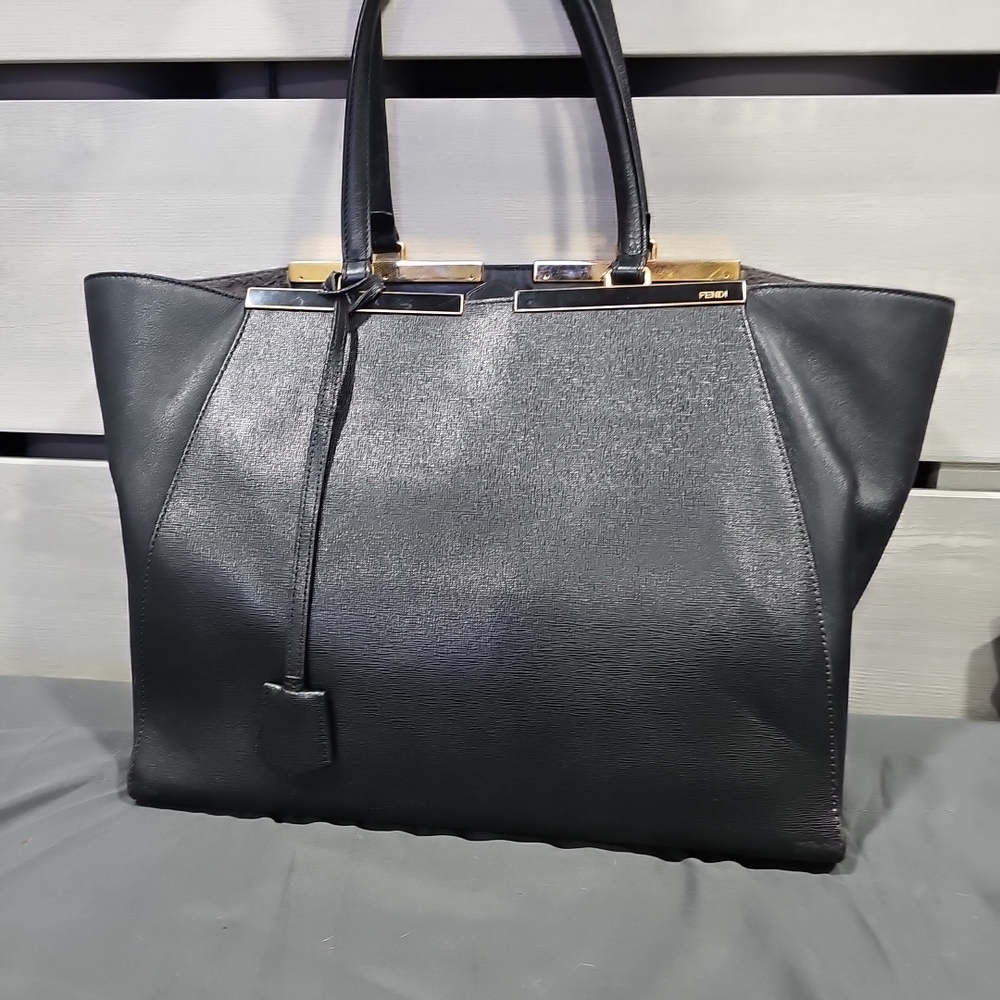 Black Leather Tote Bag